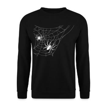Weiße Spinne - Unisex Pullover - Schwarz - Vorne - Alina (178cm) & Michal (187cm)