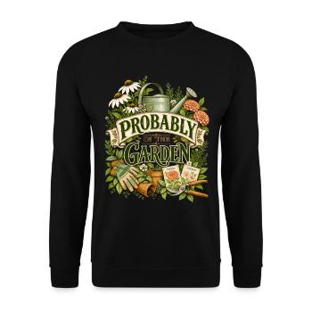 Probably in the Garden - Unisex Pullover - Schwarz - Vorne - Alina (178cm) & Michal (187cm)