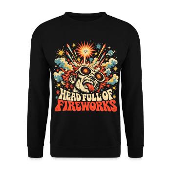 Pyro Head Feuerwerk - Unisex Pullover - Schwarz - Vorne - Alina (178cm) & Michal (187cm)