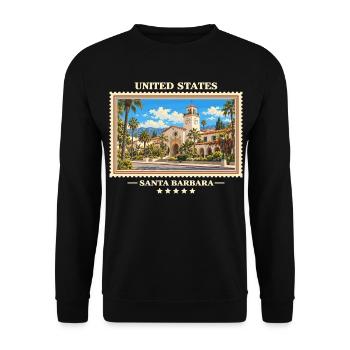 Vereinigte Staaten Santa Barbara Vintage Marke - Unisex Pullover - Schwarz - Vorne - Alina (178cm) & Michal (187cm)