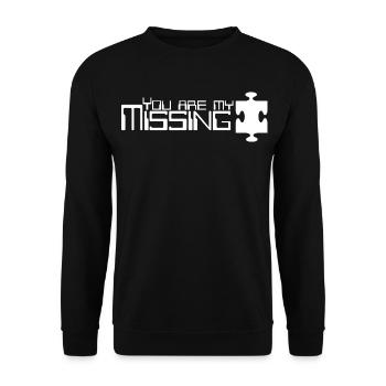 Du bist mein fehlendes Puzzleteil - Unisex Pullover - Schwarz - Vorne - Alina (178cm) & Michal (187cm)