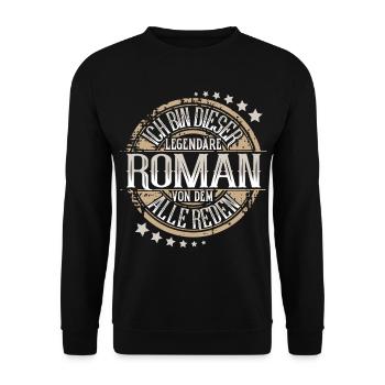 Roman - Unisex Pullover - Schwarz - Vorne - Alina (178cm) & Michal (187cm)