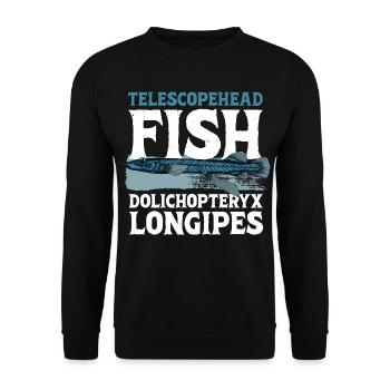 Tiefsee Monster - Teleskopkopf-Fisch - Unisex Pullover - Schwarz - Vorne - Alina (178cm) & Michal (187cm)