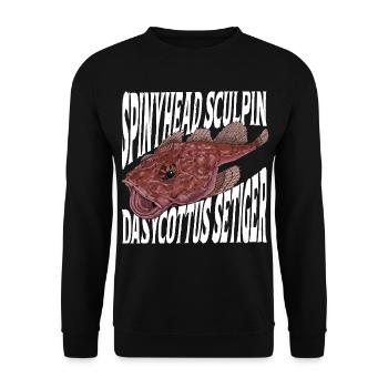 Tiefsee Monster - Tiefsee-Stachelkopf - Unisex Pullover - Schwarz - Vorne - Alina (178cm) & Michal (187cm)