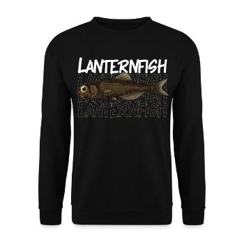 Tiefsee Monster - Laternenfisch - Unisex Pullover - Schwarz - Vorne - Alina (178cm) & Michal (187cm)