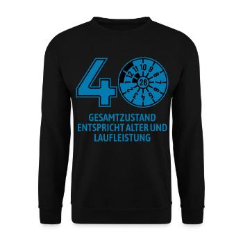 HU Oktober 2026 - 40 Jahre - Geburtstag Geschenk - Unisex Pullover - Schwarz - Vorne - Alina (178cm) & Michal (187cm)