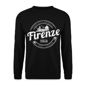 Florenz in der Toskana Italien Vintage Souvenir - Unisex Pullover - Schwarz - Vorne - Alina (178cm) & Michal (187cm)