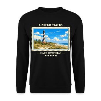 Vereinigte Staaten Cape Hatteras Vintage Marke - Unisex Pullover - Schwarz - Vorne - Alina (178cm) & Michal (187cm)