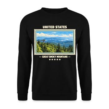 Vereinigte Staaten Great Smoky Mountains Vintage - Unisex Pullover - Schwarz - Vorne - Alina (178cm) & Michal (187cm)