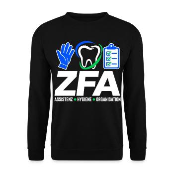 ZFA – Assistenz Hygiene Organisation - Unisex Pullover - Schwarz - Vorne - Alina (178cm) & Michal (187cm)