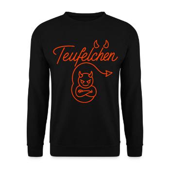 Teufel oder Engel Teufelchen - Unisex Pullover - Schwarz - Vorne - Alina (178cm) & Michal (187cm)