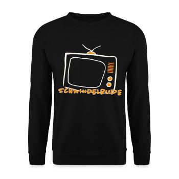Schwindelbude – Retro Fernseher TV Humor - Unisex Pullover - Schwarz - Vorne - Alina (178cm) & Michal (187cm)
