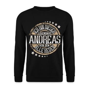 Andreas - Unisex Pullover - Schwarz - Vorne - Alina (178cm) & Michal (187cm)