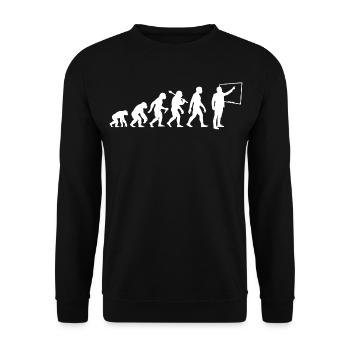 Lehrer Evolution Für Lehrer Professoren - Unisex Pullover - Schwarz - Vorne - Alina (178cm) & Michal (187cm)