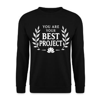 You Are Your Best Project Lorbeerkränze - Unisex Pullover - Schwarz - Vorne - Alina (178cm) & Michal (187cm)