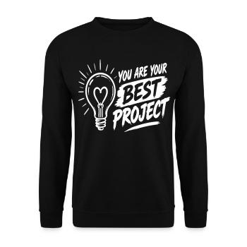 You Are Your Best Project Glühbirnen - Unisex Pullover - Schwarz - Vorne - Alina (178cm) & Michal (187cm)