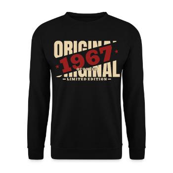 59. Geburtstag Geschenk Mann Original Oktober 1967 - Unisex Pullover - Schwarz - Vorne - Alina (178cm) & Michal (187cm)