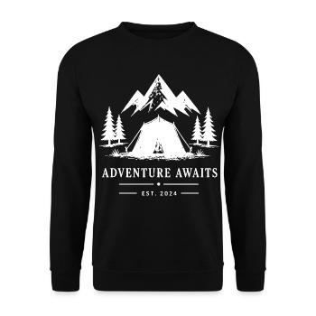 Bergwald Abenteuer Zelt - Unisex Pullover - Schwarz - Vorne - Alina (178cm) & Michal (187cm)