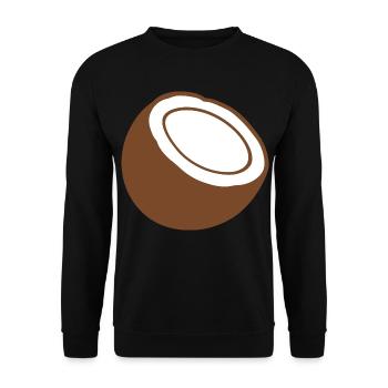 Kokosnuss Lebensmittel Geschenkidee Design Obst - Unisex Pullover - Schwarz - Vorne - Alina (178cm) & Michal (187cm)