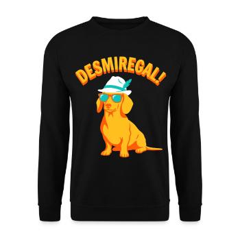 Desmiregal Spruch - Lustiger Dackel Hund Humor - Unisex Pullover - Schwarz - Vorne - Alina (178cm) & Michal (187cm)