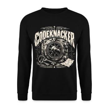 Escape Room Codeknacker - Unisex Pullover - Schwarz - Vorne - Alina (178cm) & Michal (187cm)