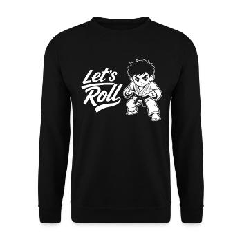 Los geht's – Jiu Jitsu BJJ Kids - Unisex Pullover - Schwarz - Vorne - Alina (178cm) & Michal (187cm)
