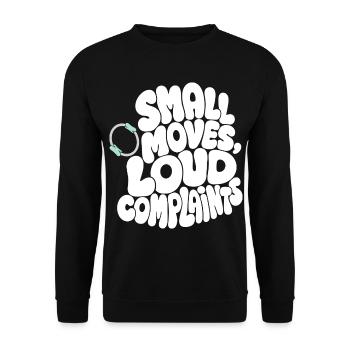 Pilates – Small Moves, Loud Complaints - Unisex Pullover - Schwarz - Vorne - Alina (178cm) & Michal (187cm)