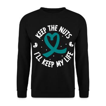 Nussfrei - Leben retten - Anaphylaxie - Unisex Pullover - Schwarz - Vorne - Alina (178cm) & Michal (187cm)