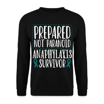 Anaphylaxie Überlebt - Unisex Pullover - Schwarz - Vorne - Alina (178cm) & Michal (187cm)