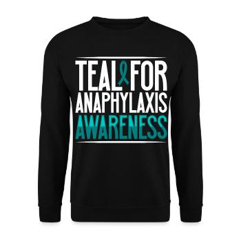 Türkis für Aufklärung - Anaphylaxie - Unisex Pullover - Schwarz - Vorne - Alina (178cm) & Michal (187cm)