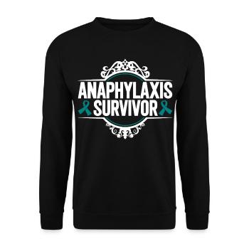 Anaphylaxie Überlebende - Unisex Pullover - Schwarz - Vorne - Alina (178cm) & Michal (187cm)