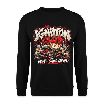 Ignition Club - Sparks Smoke Chaos - Unisex Pullover - Schwarz - Vorne - Alina (178cm) & Michal (187cm)