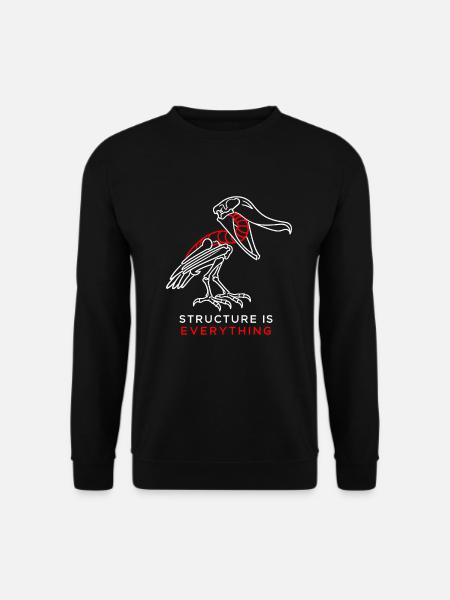 Schuhschnabelskelett – Struktur ist alles - Unisex Pullover - Schwarz