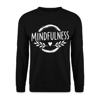 Mindfulness Achtsamkeit Selbstliebe Herzsymbol - Unisex Pullover - Schwarz - Vorne - Alina (178cm) & Michal (187cm)