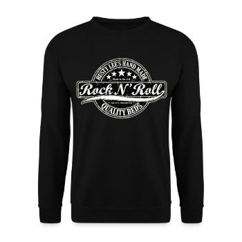 RUSTY LEES HANDGEMACHT | Rock 'n' Roll - Unisex Pullover - Schwarz - Vorne - Alina (178cm) & Michal (187cm)