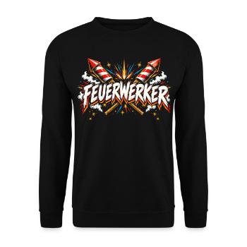 feuerwerk_33 - Unisex Pullover - Schwarz - Vorne - Alina (178cm) & Michal (187cm)