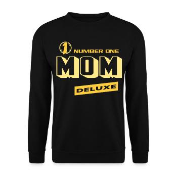 Mom Mama Number One Deluxe Bester Familie Mama - Unisex Pullover - Schwarz - Vorne - Alina (178cm) & Michal (187cm)