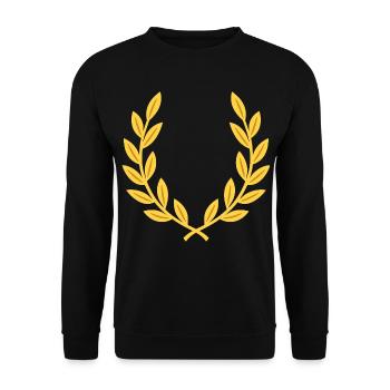 Lorbeer Pflanzen Geschenkidee Design - Unisex Pullover - Schwarz - Vorne - Alina (178cm) & Michal (187cm)
