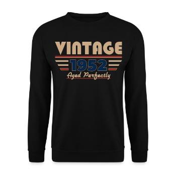 74. Geburtstag Geschenk Mann Vintage Oktober 1952 - Unisex Pullover - Schwarz - Vorne - Alina (178cm) & Michal (187cm)