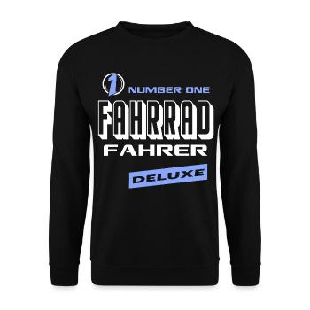 Fahrradfahrer Number One Deluxe Bester Biker Fun - Unisex Pullover - Schwarz - Vorne - Alina (178cm) & Michal (187cm)