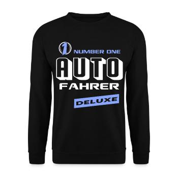 Autofahrer Number One Deluxe Bester Fahrzeuge - Unisex Pullover - Schwarz - Vorne - Alina (178cm) & Michal (187cm)