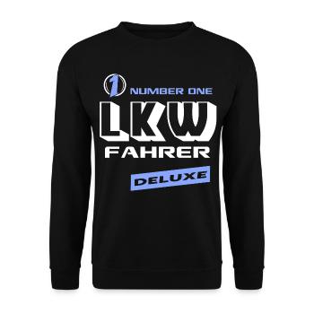 LKW Number One Deluxe Bester Lastkraftwagen - Unisex Pullover - Schwarz - Vorne - Alina (178cm) & Michal (187cm)
