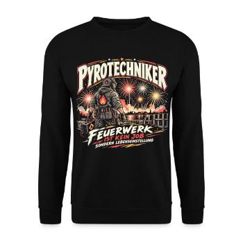 Pyrotechniker - Feuerwerk ist Leidenschaft - Unisex Pullover - Schwarz - Vorne - Alina (178cm) & Michal (187cm)