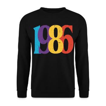 1986 Geburtstag geboren in 1986 Vintage-Retro-Geschenk - Unisex Pullover - Schwarz - Vorne - Alina (178cm) & Michal (187cm)