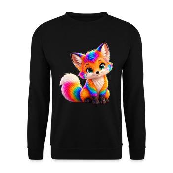 Der kleine Farbenfuchs - Unisex Pullover - Schwarz - Vorne - Alina (178cm) & Michal (187cm)