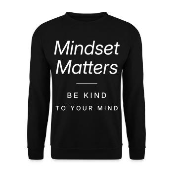 Mindset Matters - Unisex Pullover - Schwarz - Vorne - Alina (178cm) & Michal (187cm)