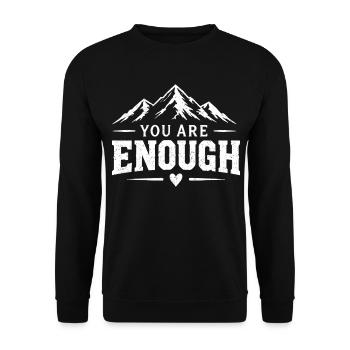 You Are Enough - Unisex Pullover - Schwarz - Vorne - Alina (178cm) & Michal (187cm)