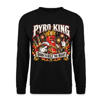 Pyro King – Born to Rule the Night - Unisex Pullover - Schwarz - Vorne - Alina (178cm) & Michal (187cm)