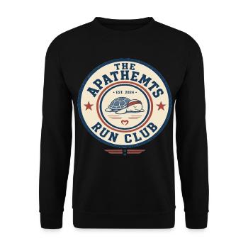 Schildkröten Run Club - Unisex Pullover - Schwarz - Vorne - Alina (178cm) & Michal (187cm)