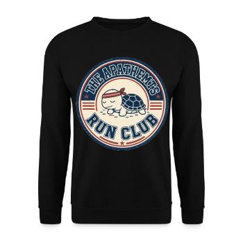 Apathhetic Turtle Run Club - Unisex Pullover - Schwarz - Vorne - Alina (178cm) & Michal (187cm)